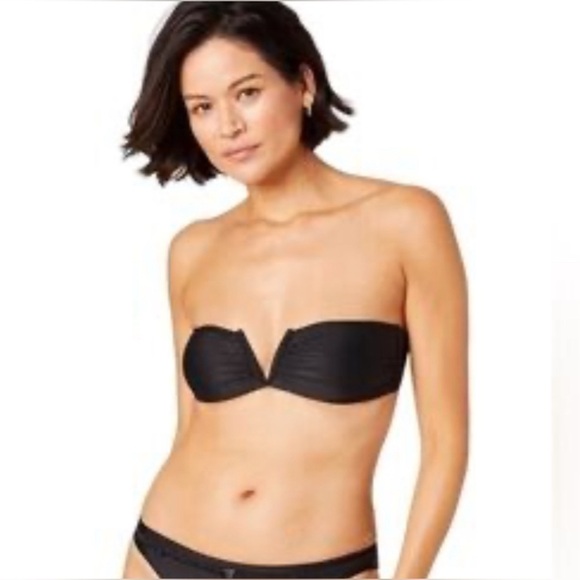 NWT Andie Swim The Scala Bandeau Bathing Suit Top Classic Black Women’s  Size XL - Picture 1 of 8
